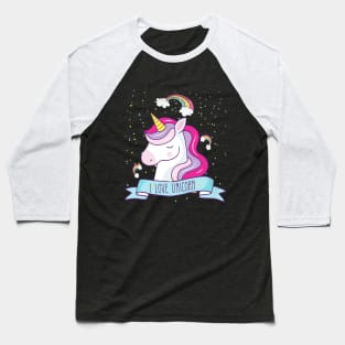 I Love Unicorn Baseball T-Shirt